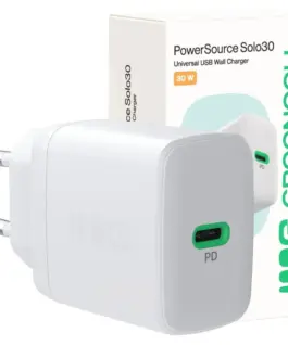Alternative view of Green Cell USB мрежово зарядно 30W 1x USB-C бял