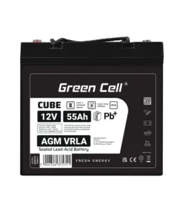 Green Cell Battery AGM VRLA 12V 55Ah IP54