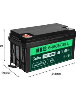 Alternative view of Green Cell Battery AGM VRLA 12V 65Ah IP54