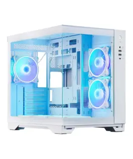 Chieftec кутия за компютър VISIO GM-30W-T G-OP 6xfans ARGB бял