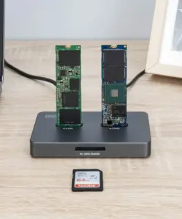 Alternative view of Digitus Docking Station USB-C 3.2 Gen2 for SSD M.2 Duo NVMe and SATA (max. 2x 4 TB) with SD-Express 7.1 reader (max. 2 TB), черен
