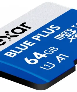 Lexar памет card microSD card 64GB C10 A1 U3 V10 100MB/s син Plus