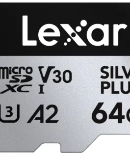 Lexar памет card microSD 64GB C10 A2 U3 V30 205/100MB/s Silver Plus