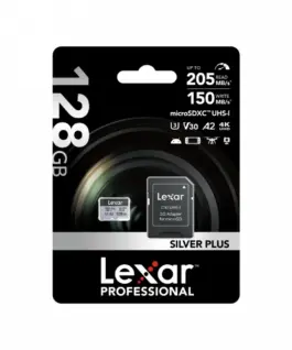 Alternative view of Lexar памет card microSD 128GB C10 A2 U3 V30 205/150MB/s Silver Plus