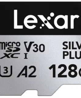 Lexar памет card microSD 128GB C10 A2 U3 V30 205/150MB/s Silver Plus