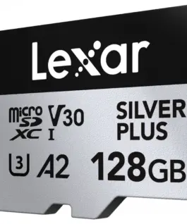 Lexar памет card microSD 128GB C10 A2 U3 V30 205/150MB/s Silver Plus