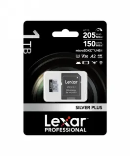 Alternative view of Lexar памет card microSD 1TB C10 A2 U3 V30 205/150MB/s Silver Plus