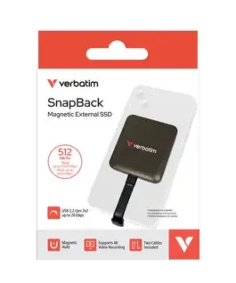 Alternative view of Verbatim SnapBack Magnetic SSD Mocha MagSave 512GB