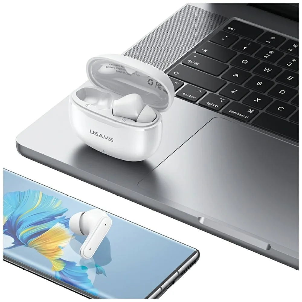 USAMS Bluetooth слушалки 6.0 E05 TWS бял - Image 3
