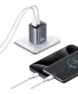 USAMS зарядно T66 45W GaN CC290 USB-A + USB-C