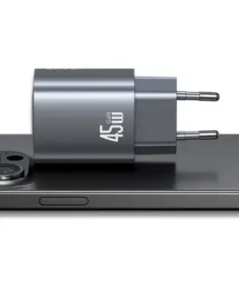 USAMS зарядно T66 45W CC290 GaN Fast charge silver