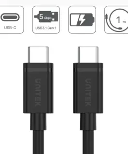 Alternative view of Unitek кабел USB TYP-C TO USB TYP-C, 1m, Y-C477BK