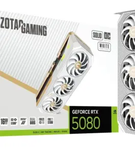 ZOTAC видео карта GeForce RTX 5080 SOLID OC 16GB GDDR7 256bit 3DP/HDMI бял