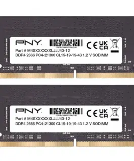 PNY памет за лаптоп 16GB DDR4 2666 2x8GB MN16GK2D42666