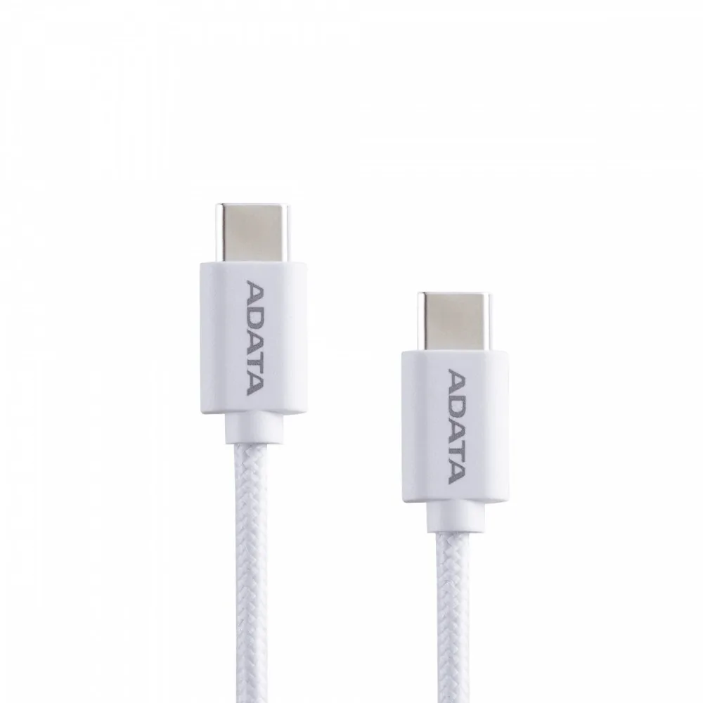 Adata кабел USB-C to USB-C 2.0/100W 200cm бял