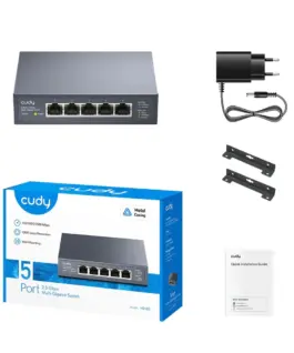 Alternative view of Cudy Desktop Switch HS105 5-Port 2.5G