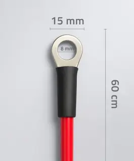 Alternative view of Qoltec Battery кабел with M8 connector terminals