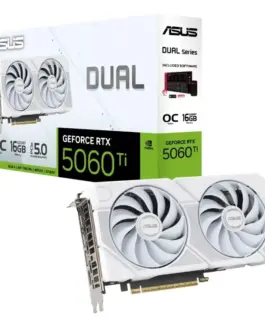 Asus видео карта RTX 5060 TI DUAL OC бял 16GB GDDR7 128 BIT DP