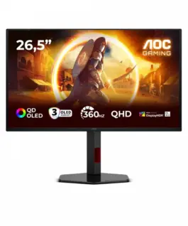 AOC Monitor 26.5 inches Q27G4SDR QD-OLED 360Hz HDMIx2 DP Pivot