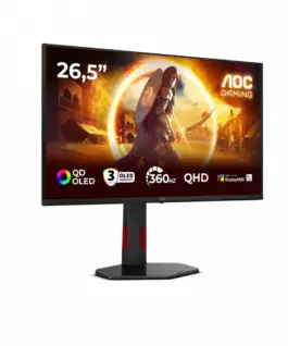 AOC Monitor 26.5 inches Q27G4SDR QD-OLED 360Hz HDMIx2 DP Pivot