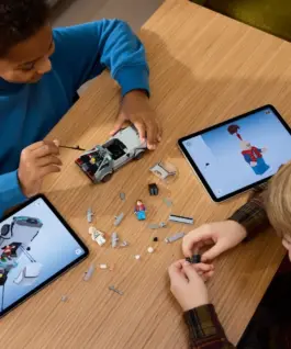 Alternative view of LEGO Blocks Speed Champions 77256 Time Machine from Back to the Future