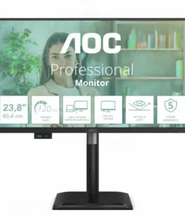 AOC Monitor 24P4CV 23.8-inch IPS 120Hz HDMI DP RJ45 USB-C Pivot Speakers
