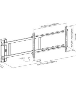 Alternative view of Techly Wall TV holder Techly 32-75 inch 50kg electric