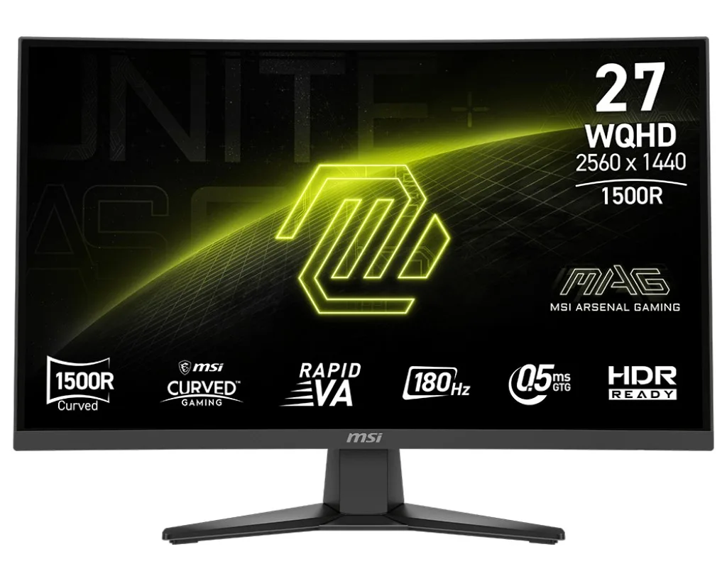 MSI Monitor MAG 275CQF E18 27 inch LED/WQHD/LED/Curved/180Hz/черен
