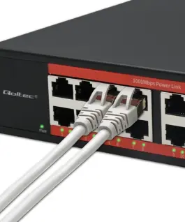 Qoltec SWITCH Gigabit Ethernet | 16x RJ45 | 2x SFP | 1000 Mb/s