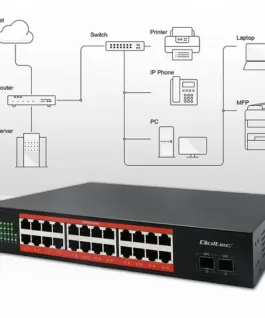 Qoltec SWITCH Gigabit Ethernet | 24x RJ45 | 2x SFP | 1000 Mb/s
