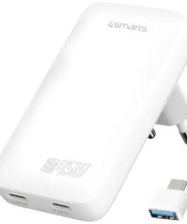 4smarts зарядно FlatPlug Dual 45W GaN 2xUSB-C бял