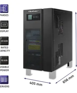 Alternative view of Qoltec 3phase UPS 20kVA 16kW LCD EPO SNMP USB