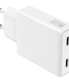 4smarts зарядно PDPlug Dual 65W GaN 2xUSB-C бял