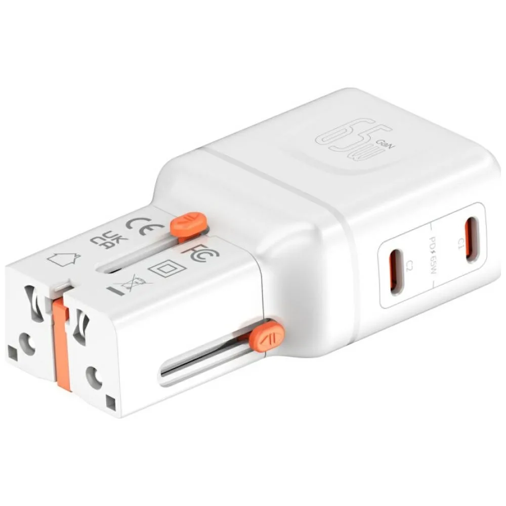 4smarts Travel зарядно World 65W USB-C + USB-A бял - Image 2