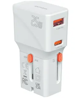 4smarts Travel зарядно 25W Worl d Travel 25W USB-C + A