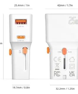4smarts Travel зарядно 25W Worl d Travel 25W USB-C + A