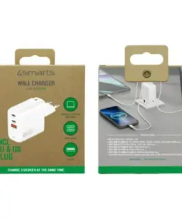 4smarts зарядно Flex 65W 2xUSB- C + 1xUSB-A бял