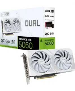 Asus видео карта GeForce RTX 5060 DUAL OC бял 8G GDDR7 128BIT HDMI/3DP