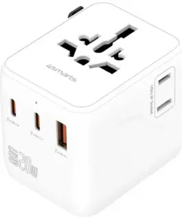 4smarts Travel адаптер 20W GaN Nomad 2xUSB-C + 1xA