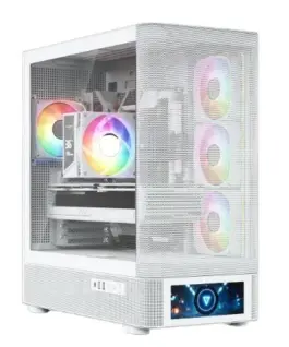 MODECOM кутия за компютър Volcano AQ500 ARGB MIDI бял