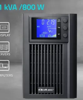 Alternative view of Qoltec Pure Sine Wave UPS 1kVA 800W AVR LCD