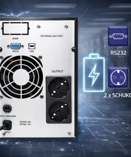 Qoltec Pure Sine Wave UPS 1kVA 800W AVR LCD