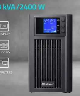 Alternative view of Qoltec Pure Sine Wave UPS 3kVA 2400W AVR LCD