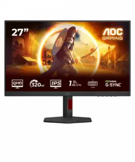 AOC Monitor 27 inches Q27G4SRU Fast IPS 320Hz HDMIx2 DP Pivot Speakers