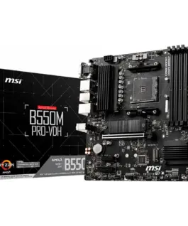 Дънна платка MSI B550M PRO-VDHm-ATXSocket AM4AMD B550 Chipset4 DIMMsDual Channel DDR4 up to 4400+(OC)MHz1x PCIe 4.0/3.0