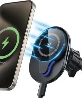 Alternative view of SODI Car holder MagSafe 15W induction черен