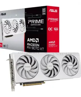 Asus видео карта Radeon RX 9070 XT PRIME OC бял 16GB GDDR6 256bit 3DP/HDMI