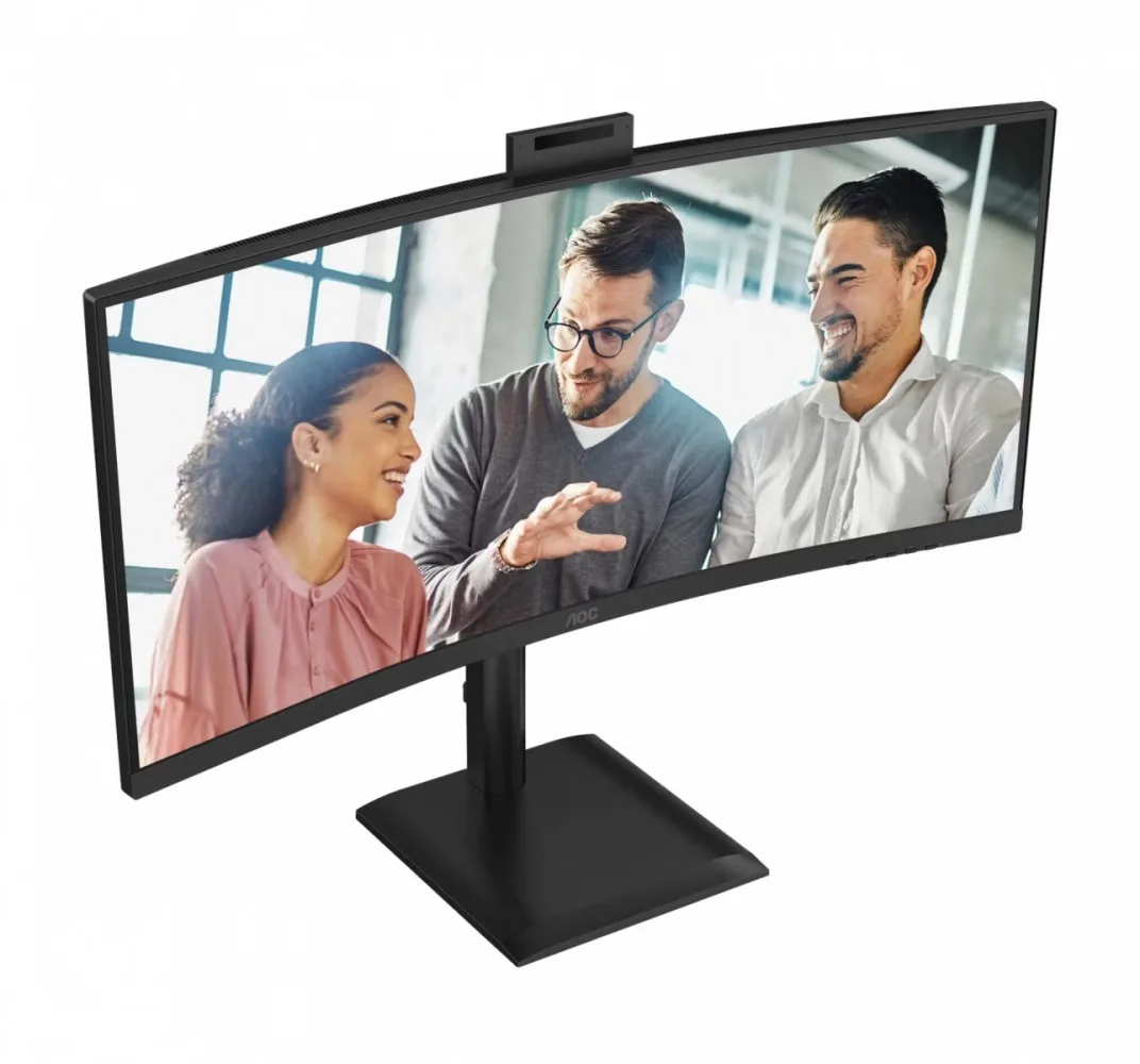 AOC Monitor 34 inches CU34E4CW Curved VA 120Hz HDMIx2 DP RJ45 USB-C HAS Camera - Image 2