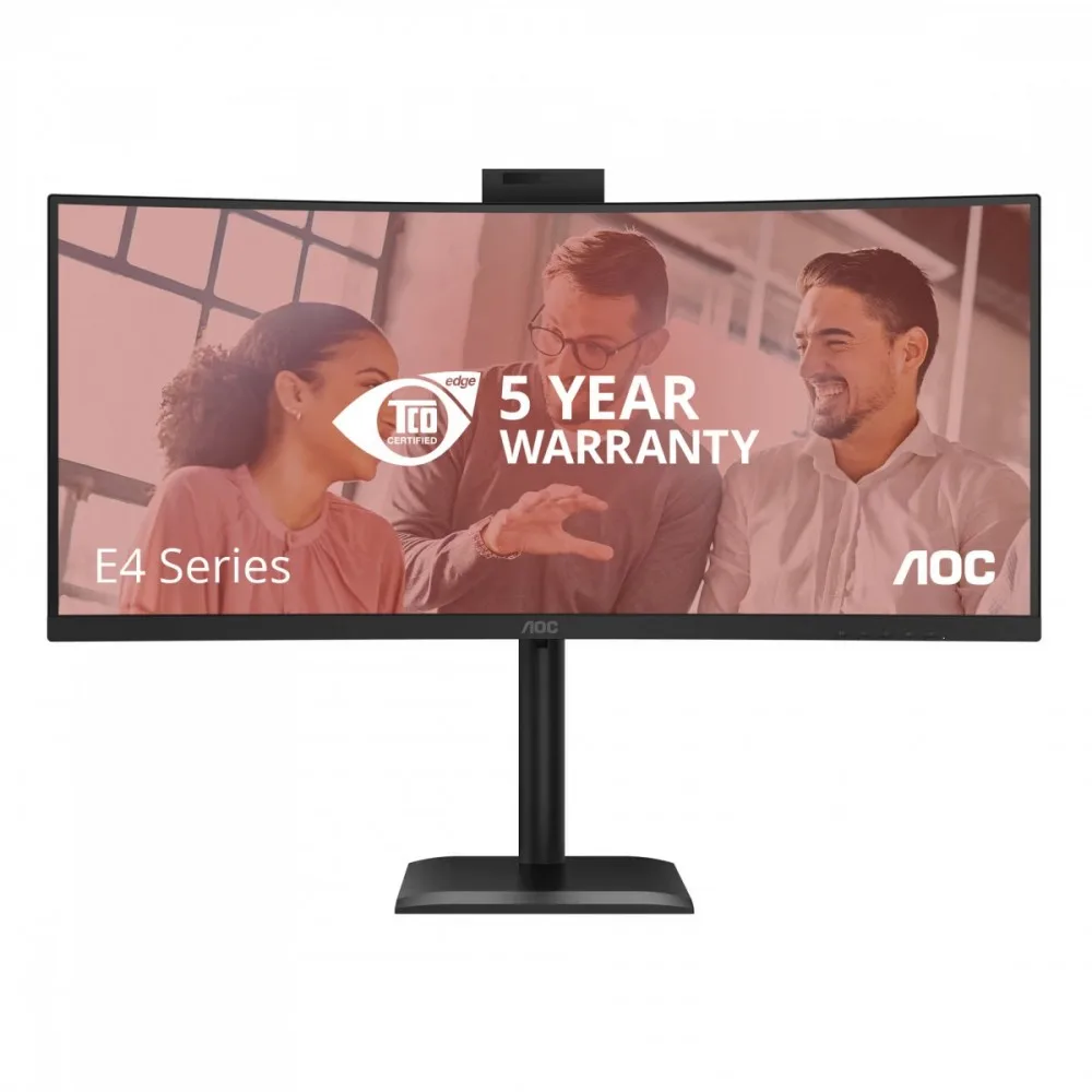AOC Monitor 34 inches CU34E4CW Curved VA 120Hz HDMIx2 DP RJ45 USB-C HAS Camera - Image 4