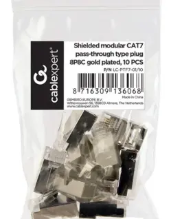 Gembird Modular plug CAT7 15u gold 10pcs